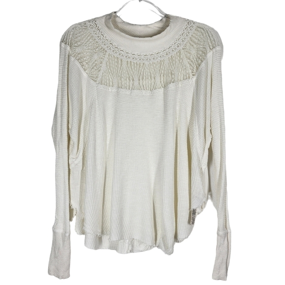 FREE PEOPLE SPRING VALLEY LACE THERMAL TOP - Picture 3 of 8
